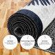 miqna Modern Kitchen Runner Washable Non-Slip Rug Black White