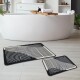 Set alfombras de baño antideslizantes Miqna de 2 piezas, lavables (60x100 y 50x60 cm)