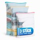 Zippered laundry bag Set 3, 40x60cm, 35x50cm, 30x40cm, laundry net