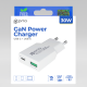 prio 30W GaN Power Charger PD PPS (USB C) + QC 3.0 (USB A) white
