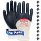Beybi | 12 pairs of work gloves - cotton, 3/4 nitrile coated
