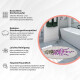 Miqna 2-piece bath mat Set , lavender motif, oval, 60x100cm &amp;amp; 50x60cm