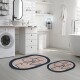 Set tapetes de banho antiderrapantes Miqna de 2 peças, laváveis (60x100 e 50x60 cm)