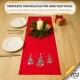 Camino de mesa navideño rojo con bordado de árbol de Navidad 35x120, decoración navideña