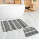Miqna 2-piece non-slip bath mat Set , washable (60x100 &amp;amp; 50x60 cm)