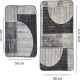 Miqna 2-piece non-slip bath mat Set , washable (60x100 &amp;amp; 50x60 cm)