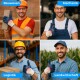 Beybi | 12 pairs of work gloves - cotton, 3/4 nitrile coated